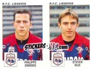 Sticker Philippe Simonis / Steven Nijs - Football Belgium 2000-2001 n. 444 - Panini