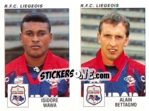 Sticker Isidore Wawa / Alain Bettagno - Football Belgium 2000-2001 - Panini
