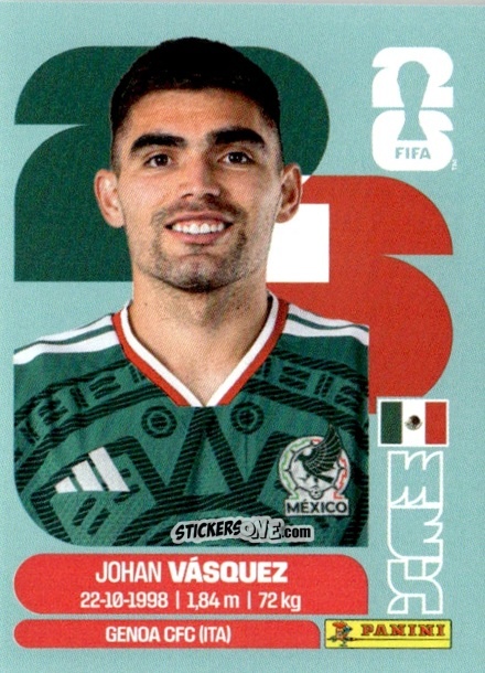 Cromo Johan Vasquez - Fifa World Cup 2026. Standard Edition n. MEX3 - Panini
