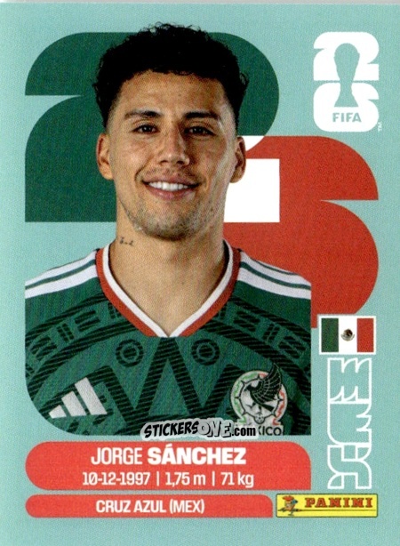 Sticker Jorge Sánchez - Fifa World Cup 2026. Standard Edition n. MEX4 - Panini