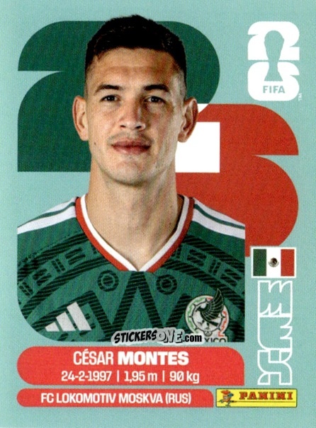 Figurina Cesar Montes - Fifa World Cup 2026. Standard Edition n. MEX5 - Panini