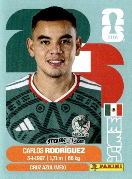 Cromo Carlos Rodriguez - Fifa World Cup 2026. Standard Edition n. MEX9 - Panini