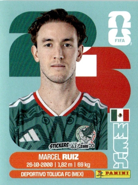 Sticker Marcel Ruiz - Fifa World Cup 2026. Standard Edition n. MEX12 - Panini