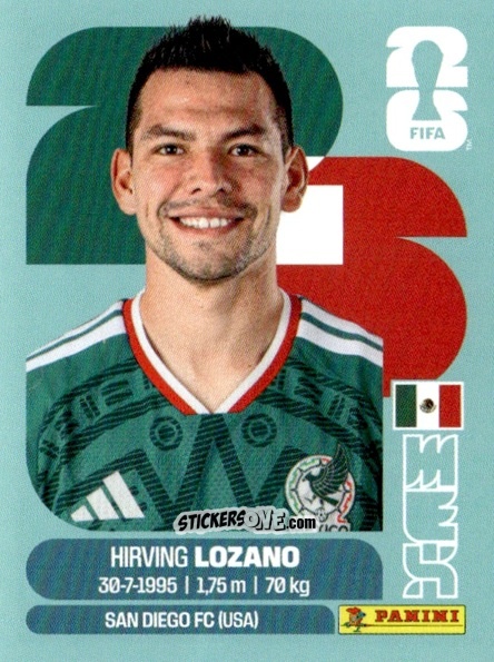 Cromo Hirving Lozano - Fifa World Cup 2026. Standard Edition n. MEX15 - Panini