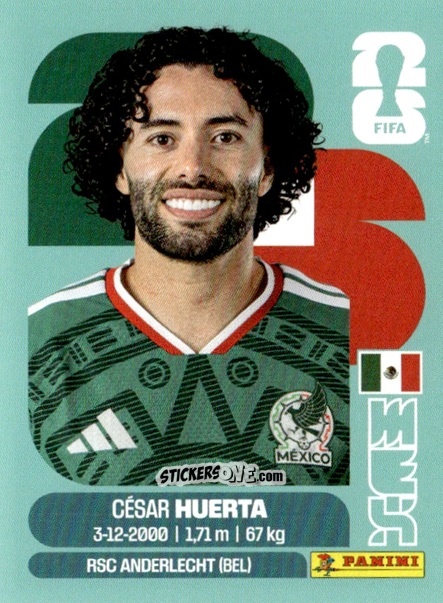 Figurina Cesar Huerta - Fifa World Cup 2026. Standard Edition n. MEX20 - Panini