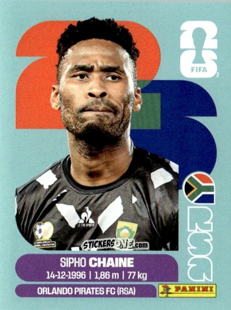Cromo Sipho Chaine - Fifa World Cup 2026. Standard Edition n. RSA3 - Panini