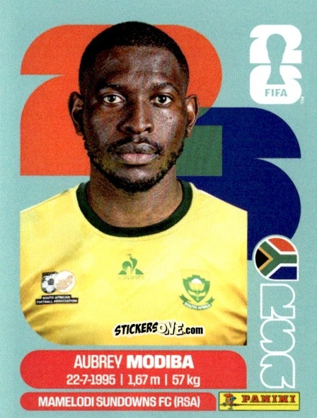 Cromo Aubrey Modiba - Fifa World Cup 2026. Standard Edition n. RSA4 - Panini