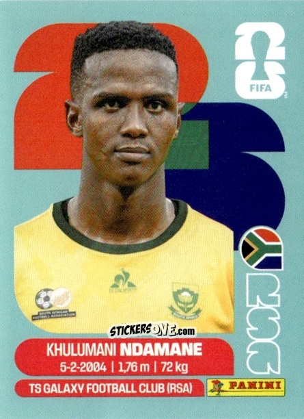 Cromo Khulumani Ndamane - Fifa World Cup 2026. Standard Edition n. RSA7 - Panini