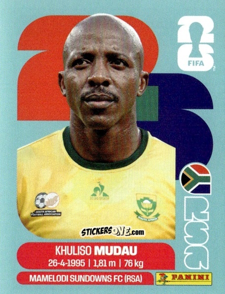 Cromo Khuliso Mudau - Fifa World Cup 2026. Standard Edition n. RSA9 - Panini