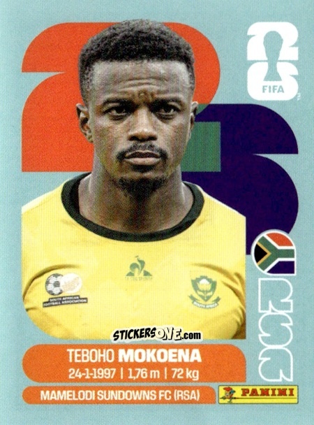Cromo Teboho Mokoena - Fifa World Cup 2026. Standard Edition n. RSA11 - Panini