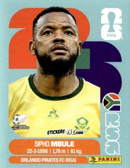 Cromo Sipho Mbule - Fifa World Cup 2026. Standard Edition n. RSA16 - Panini