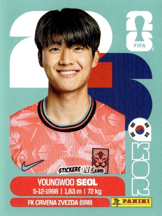 Cromo Young-woo Seol - Fifa World Cup 2026. Standard Edition n. KOR6 - Panini