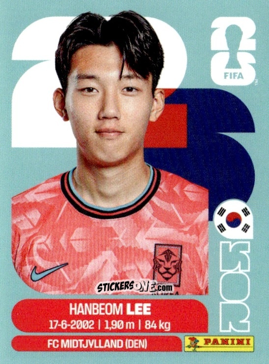 Cromo Han-beom Lee - Fifa World Cup 2026. Standard Edition n. KOR7 - Panini