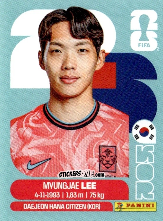 Cromo Myung-jae Lee - Fifa World Cup 2026. Standard Edition n. KOR9 - Panini
