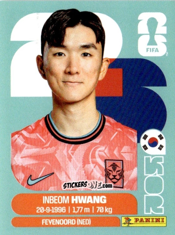 Sticker In-beom Hwang - Fifa World Cup 2026. Standard Edition n. KOR11 - Panini