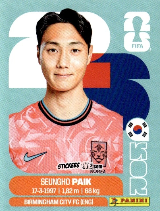 Cromo Seung-ho Paik - Fifa World Cup 2026. Standard Edition n. KOR14 - Panini