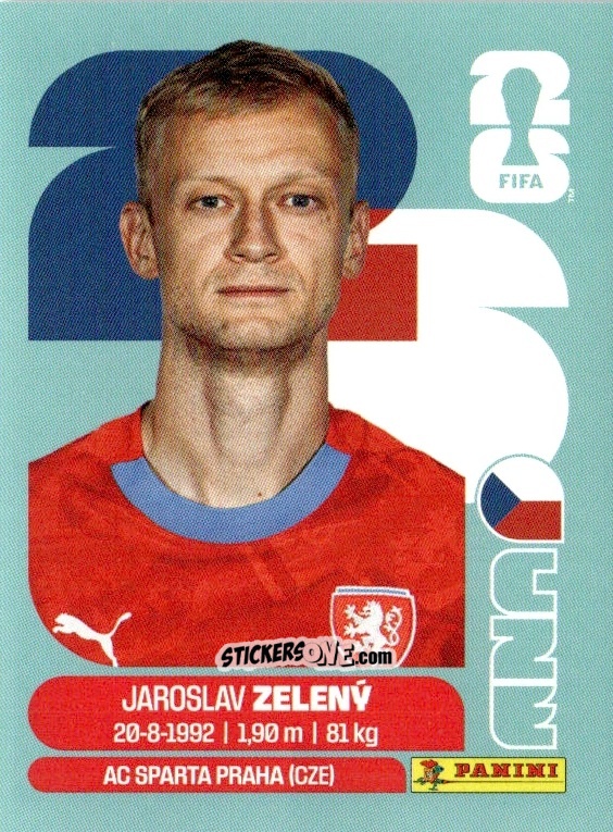 Figurina Jaroslav Zeleny - Fifa World Cup 2026. Standard Edition n. CZE6 - Panini