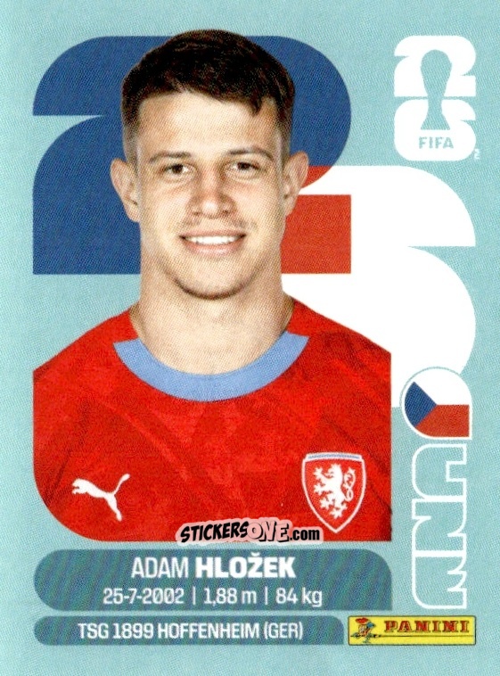 Sticker Adam Hlozek - Fifa World Cup 2026. Standard Edition n. CZE19 - Panini