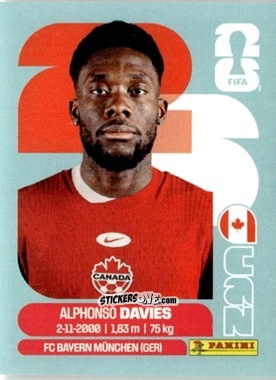 Cromo Alphonso Davies - Fifa World Cup 2026. Standard Edition n. CAN3 - Panini