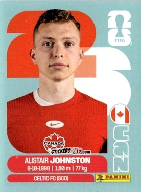 Cromo Alistair Johnston - Fifa World Cup 2026. Standard Edition n. CAN4 - Panini