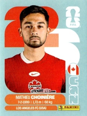 Cromo Mathieu Choinière - Fifa World Cup 2026. Standard Edition n. CAN15 - Panini