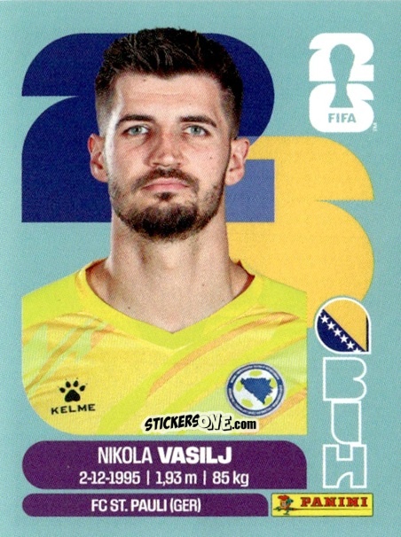 Figurina Nikola Vasilj - Fifa World Cup 2026. Standard Edition n. BIH2 - Panini