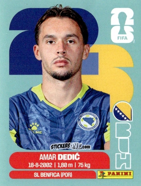 Sticker Amar Dedic - Fifa World Cup 2026. Standard Edition n. BIH3 - Panini