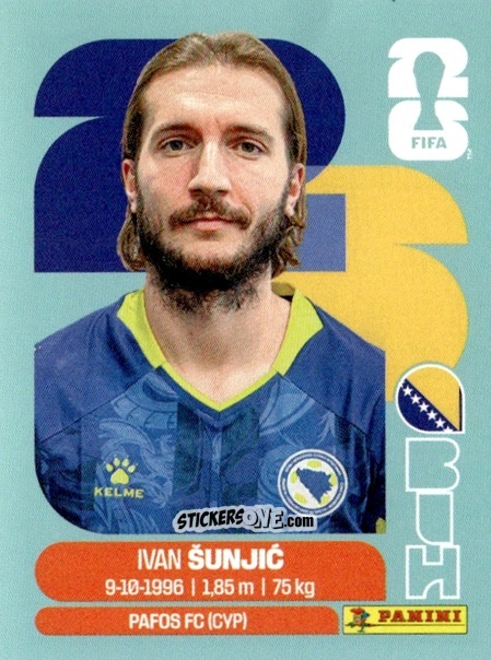 Figurina Ivan Sunjic - Fifa World Cup 2026. Standard Edition n. BIH11 - Panini