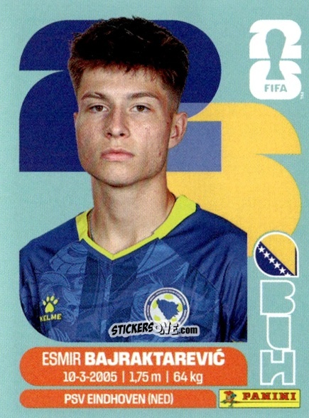 Figurina Esmir Bajraktarevic - Fifa World Cup 2026. Standard Edition n. BIH15 - Panini