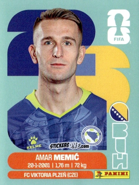 Sticker Amar Memic - Fifa World Cup 2026. Standard Edition n. BIH16 - Panini