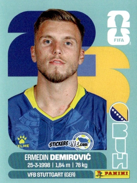 Sticker Ermedin Demirovic - Fifa World Cup 2026. Standard Edition n. BIH17 - Panini