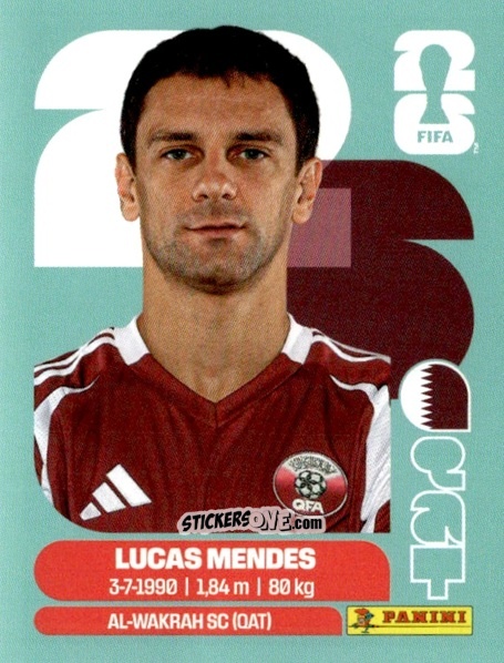 Cromo Lucas Mendes - Fifa World Cup 2026. Standard Edition n. QAT4 - Panini