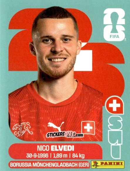Sticker Nico Elvedi - Fifa World Cup 2026. Standard Edition n. SUI6 - Panini
