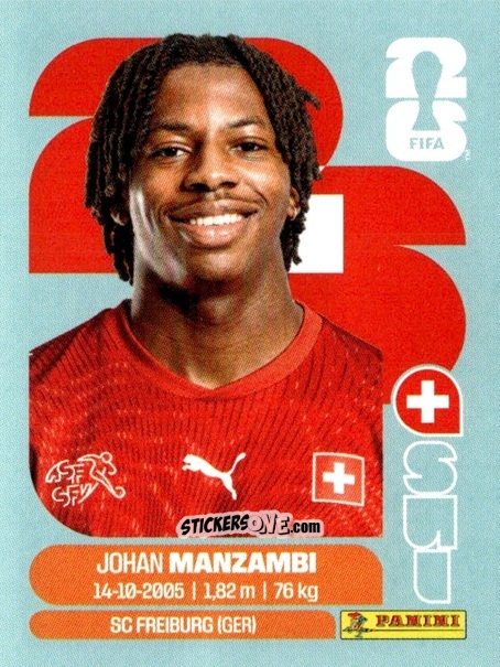 Cromo Johan Manzambi - Fifa World Cup 2026. Standard Edition n. SUI15 - Panini