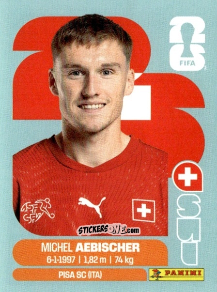 Sticker Michel Aebischer - Fifa World Cup 2026. Standard Edition n. SUI16 - Panini