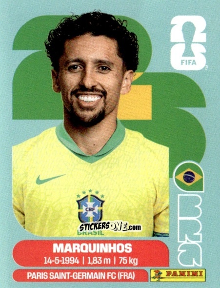 Sticker Marquinhos - Fifa World Cup 2026. Standard Edition n. BRA4 - Panini