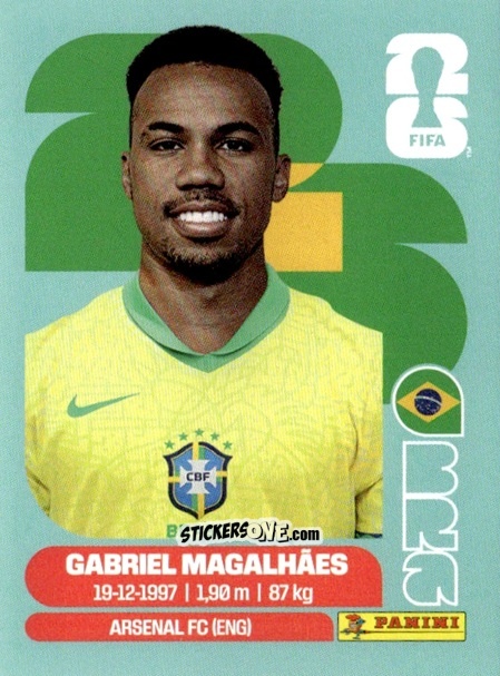 Figurina Gabriel Magalhães - Fifa World Cup 2026. Standard Edition n. BRA6 - Panini