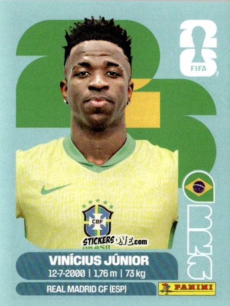 Cromo Vinicius Júnior - Fifa World Cup 2026. Standard Edition n. BRA14 - Panini