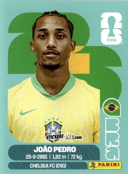 Cromo João Pedro - Fifa World Cup 2026. Standard Edition n. BRA16 - Panini