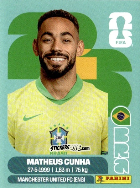 Cromo Matheus Cunha - Fifa World Cup 2026. Standard Edition n. BRA17 - Panini