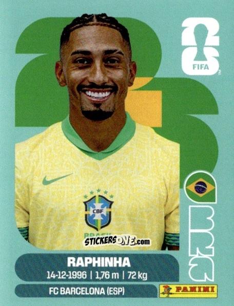 Cromo Raphinha - Fifa World Cup 2026. Standard Edition n. BRA19 - Panini