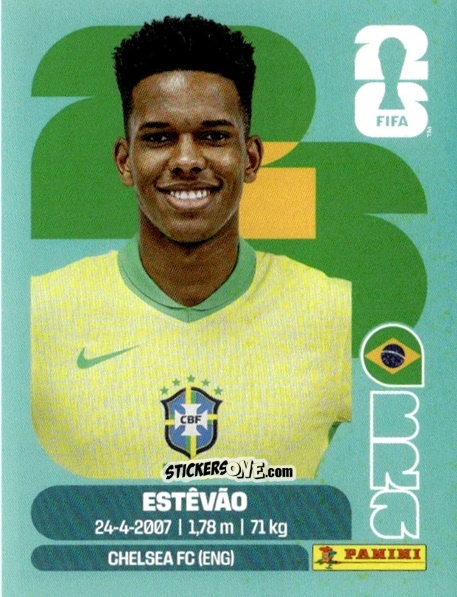 Cromo Estévão - Fifa World Cup 2026. Standard Edition n. BRA20 - Panini