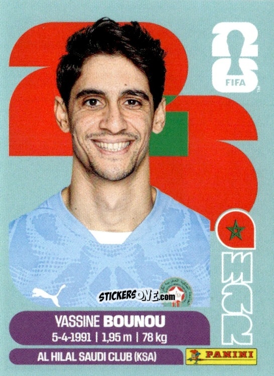 Cromo Yassine Bounou - Fifa World Cup 2026. Standard Edition n. MAR2 - Panini