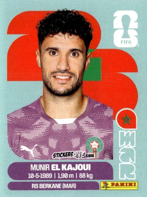Figurina Munir El Kajoui - Fifa World Cup 2026. Standard Edition n. MAR3 - Panini