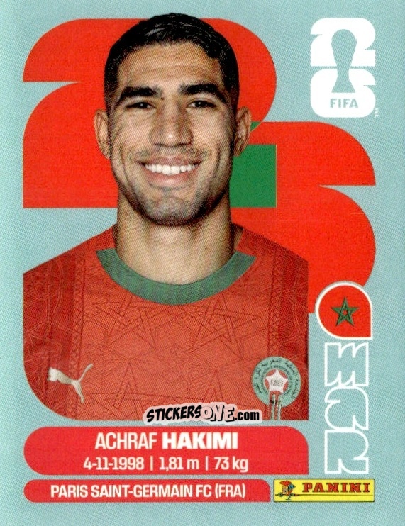 Cromo Achraf Hakimi - Fifa World Cup 2026. Standard Edition n. MAR4 - Panini