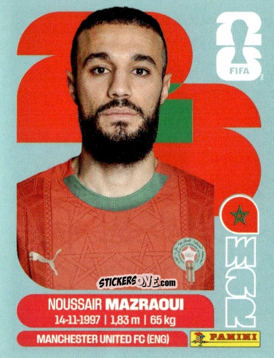 Cromo Noussair Mazraoui - Fifa World Cup 2026. Standard Edition n. MAR5 - Panini