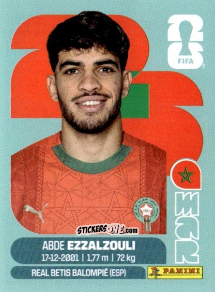 Cromo Abde Ezzalzouli - Fifa World Cup 2026. Standard Edition n. MAR17 - Panini