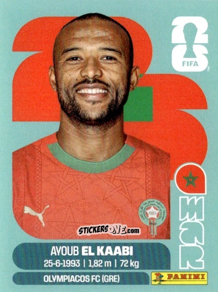 Cromo Ayoub El Kaabi - Fifa World Cup 2026. Standard Edition n. MAR20 - Panini
