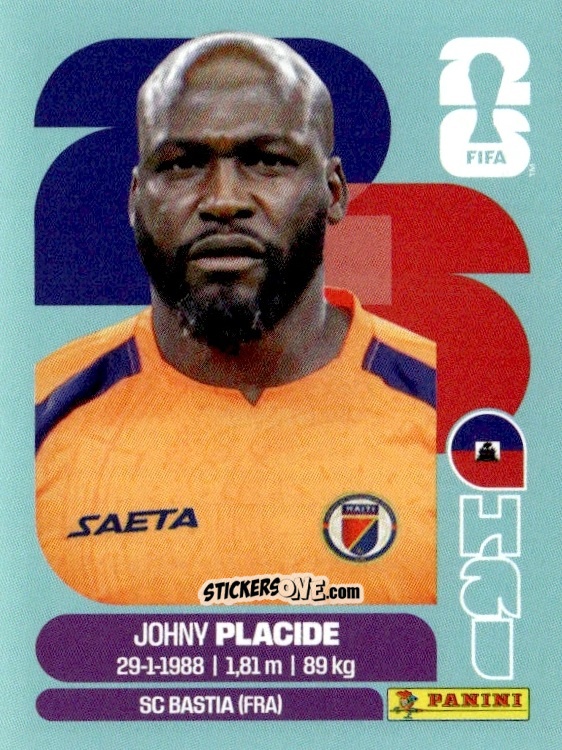 Figurina Johny Placide - Fifa World Cup 2026. Standard Edition n. HAI2 - Panini