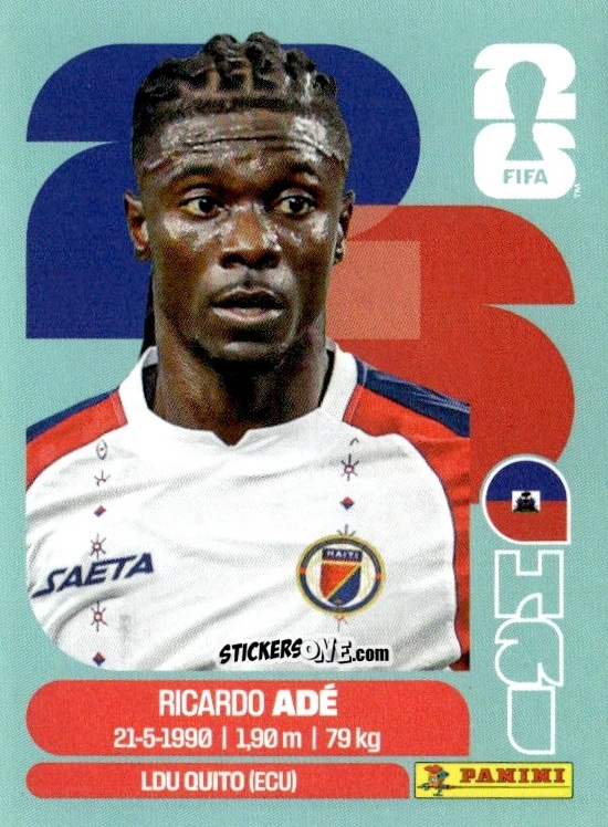 Figurina Ricardo Adé - Fifa World Cup 2026. Standard Edition n. HAI6 - Panini